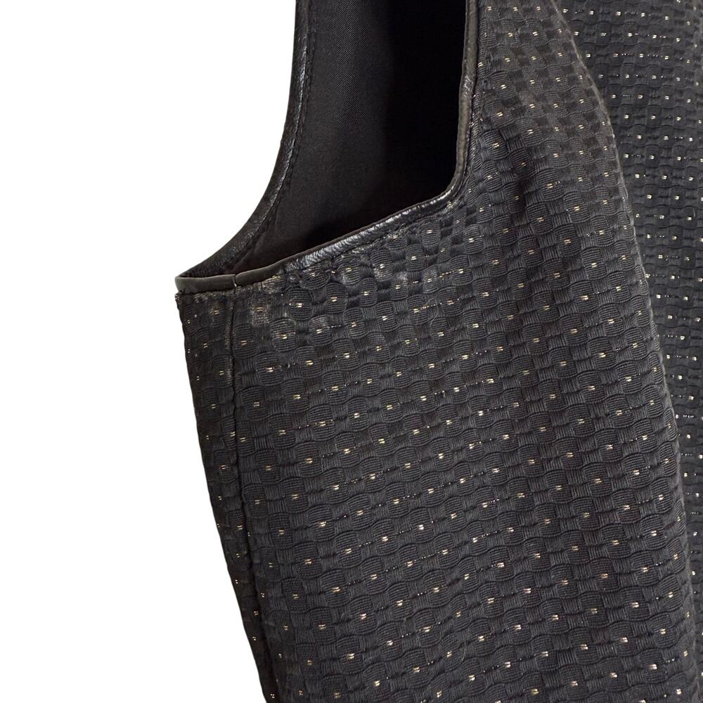 Madewell Lowlight Shimmer Dot Fit & Flare Mini Dress Sz 0 Black Gold Sleeveless - Picture 5 of 13